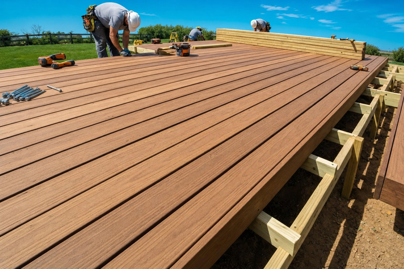 Composite deck installation