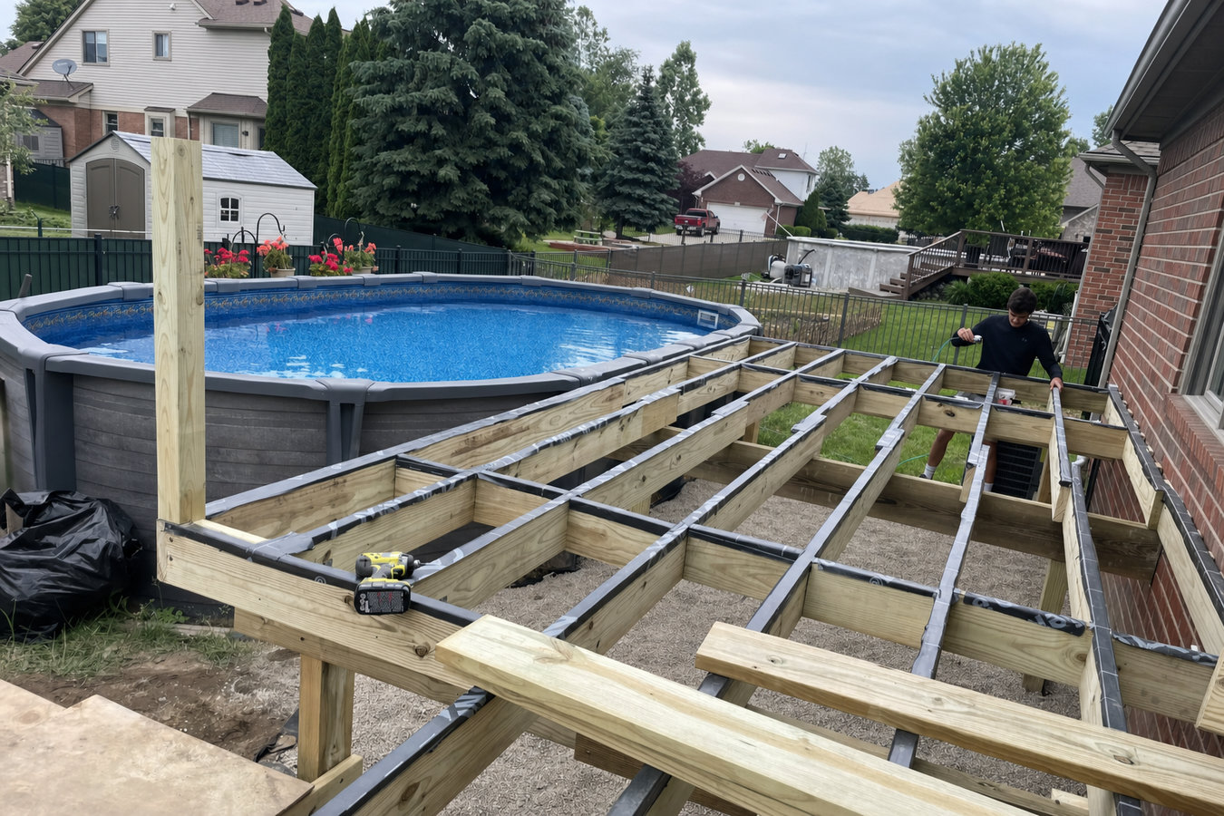 Pool deck construction